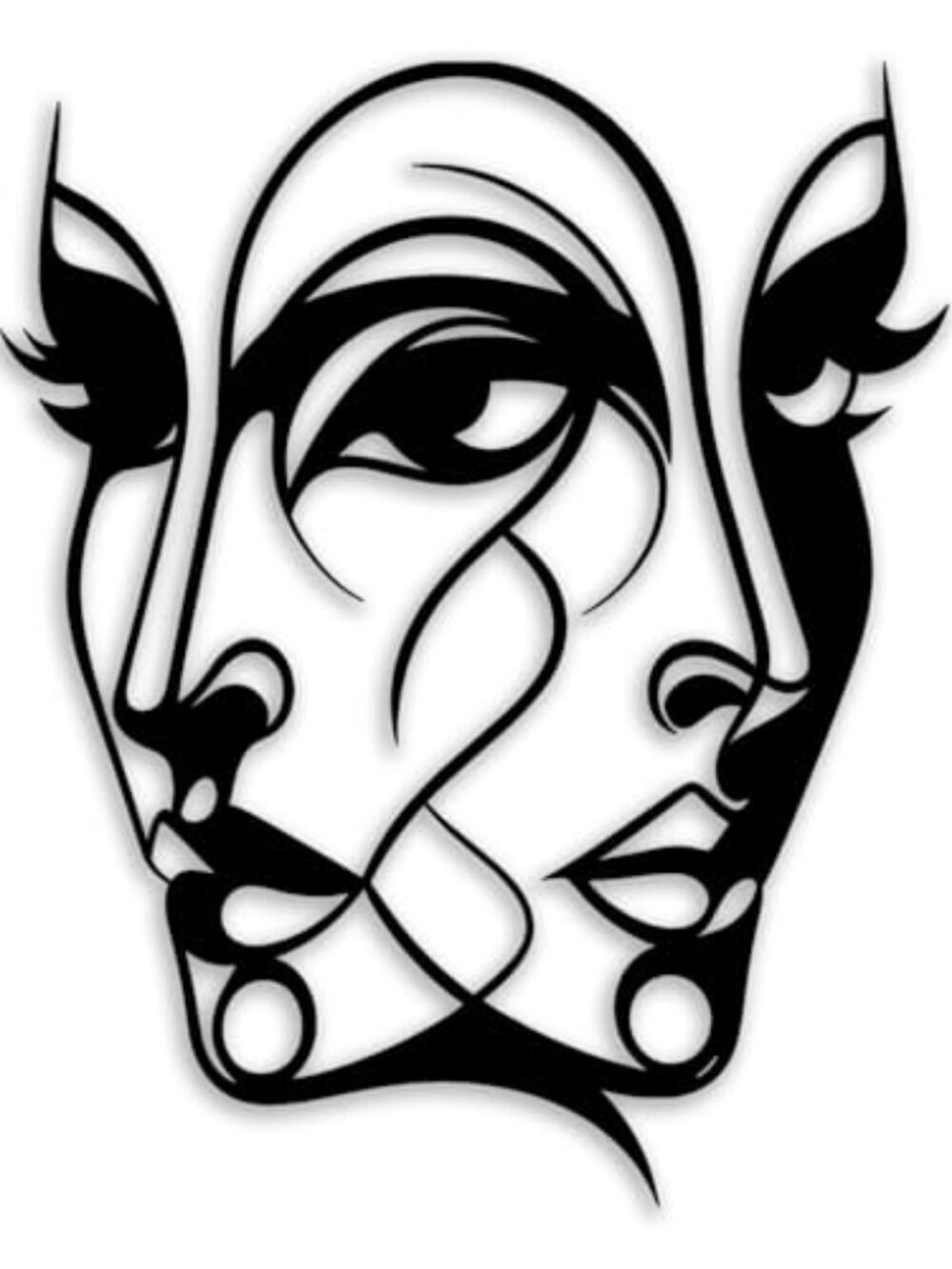 BRAND NEW Female Face Metal Wall Decor
